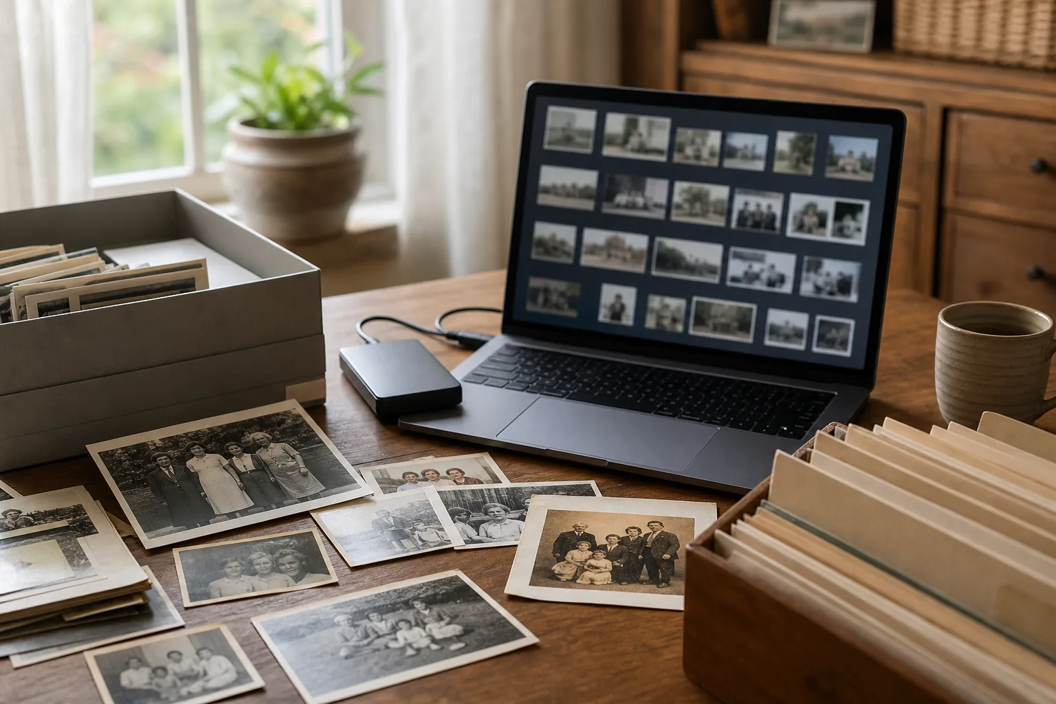 Digitalisierte Familienfotos mit geordneter Datensicherung