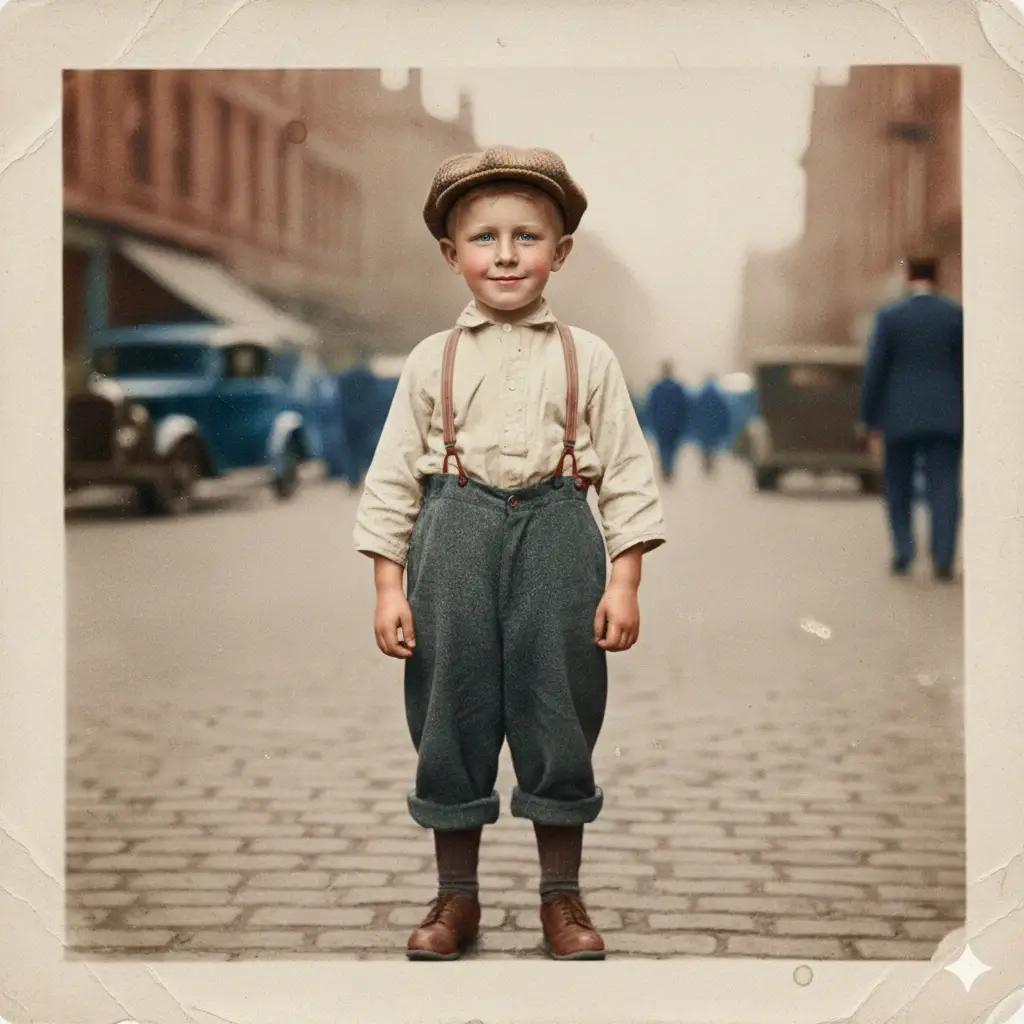 Blurry boy portrait restored to clarity with AI unblur tool