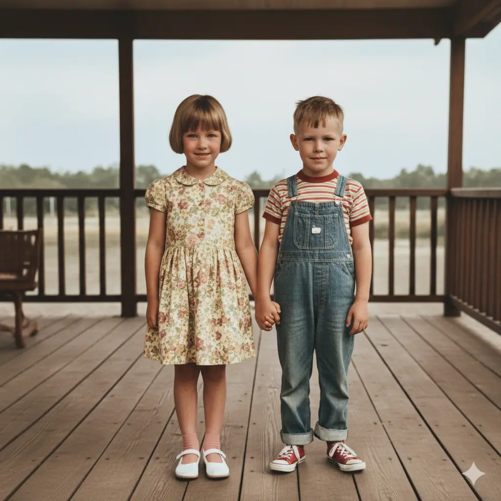 Blurry siblings photo enhanced using advanced AI deblur