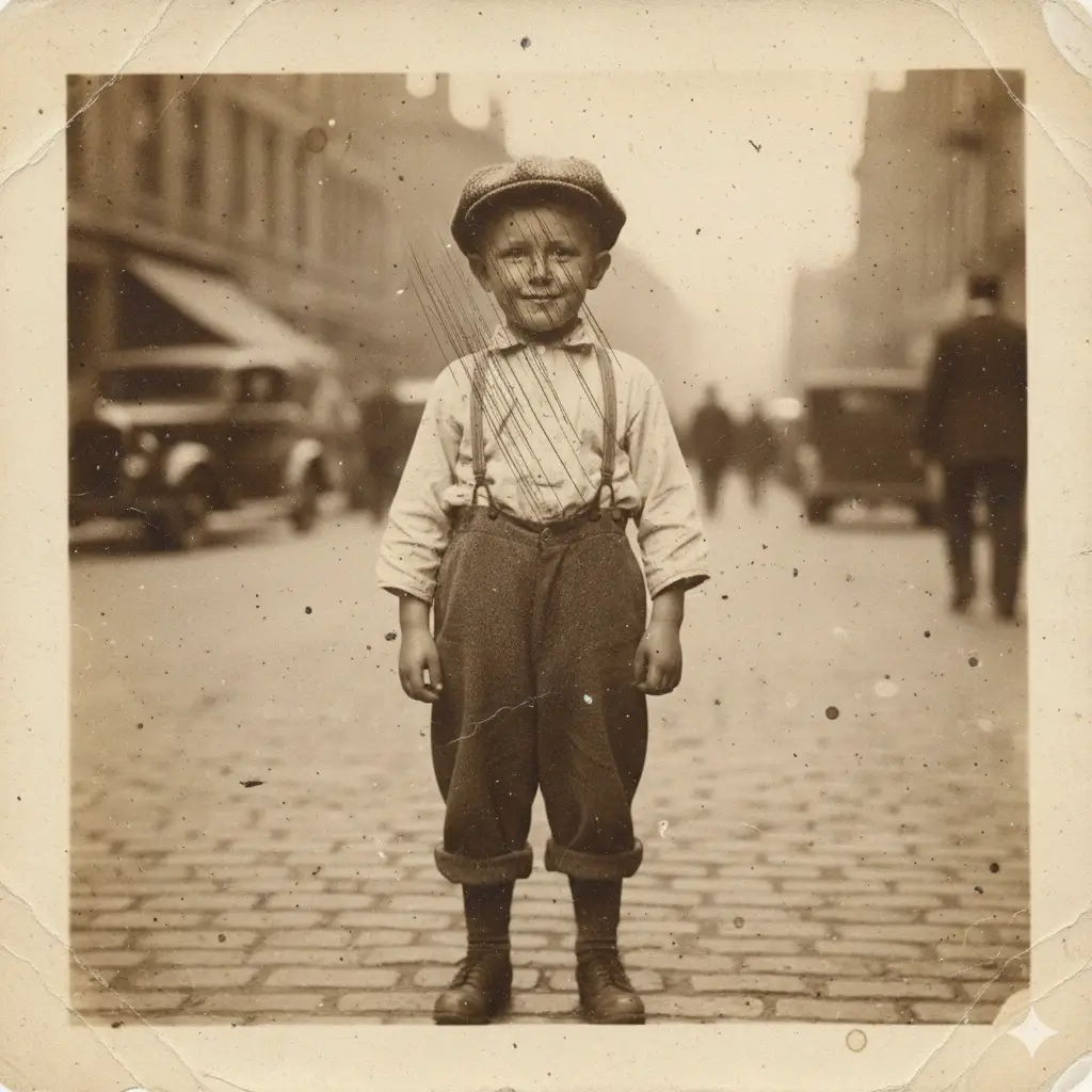 Blurry boy portrait restored to clarity with AI unblur tool