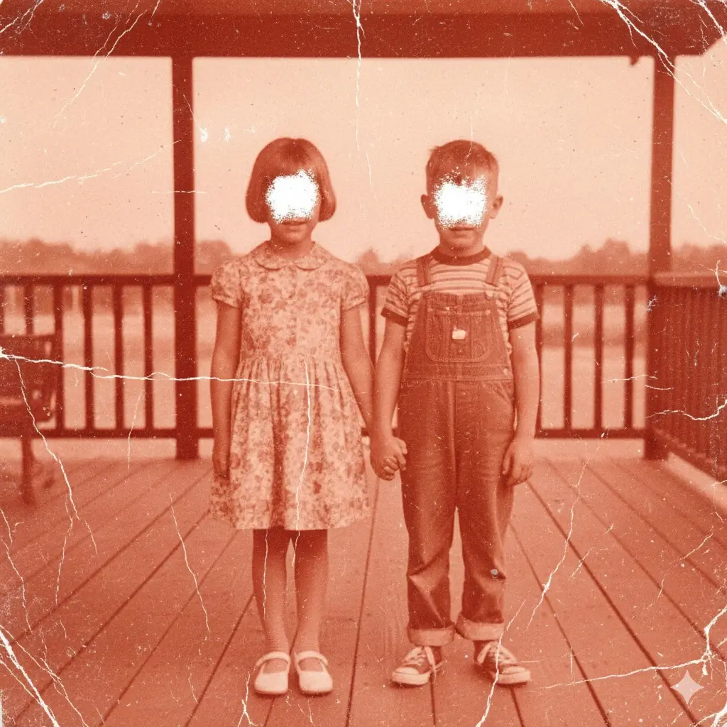 Blurry siblings photo enhanced using advanced AI deblur